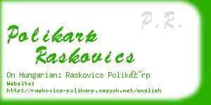 polikarp raskovics business card